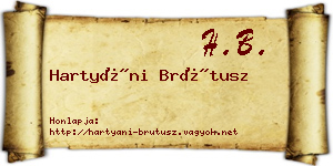 Hartyáni Brútusz névjegykártya